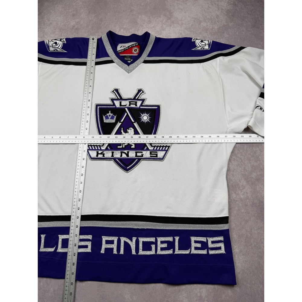 VTG LA Kings Pro Player NHL Hockey Jersey White Purple Mens L 90s Y2K Embroidery - Picture 3 of 16